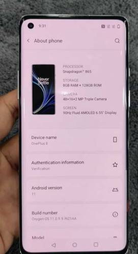 One Plus 8 Global Dual Sim - 8Gb RAM - 128Gb ROM - PTA Approved -10/10