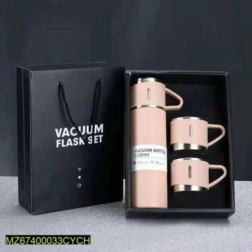 Vacuum Flask Set With 3 Cups, 500Ml 