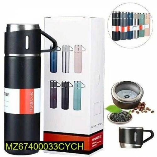 Vacuum Flask Set With 3 Cups, 500Ml 
