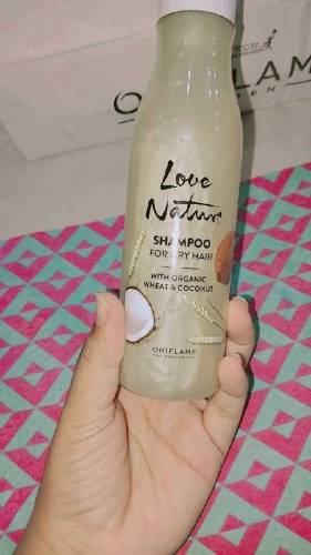Hair shampoo for dry hair with organic wheat and coconut 
