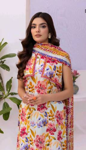 guljee floral lawn 3 piece 