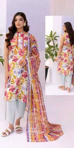 guljee floral lawn 3 piece 
