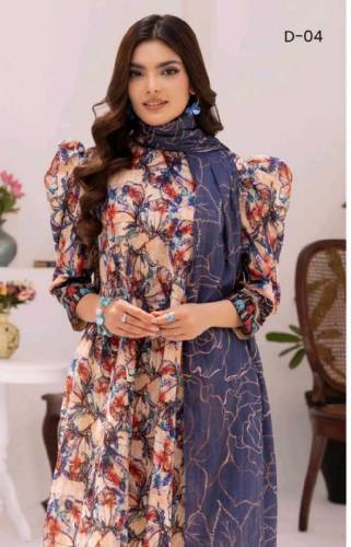 guljee floral lawn 3 piece 