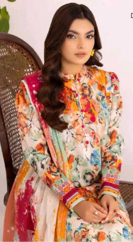 guljee floral lawn 3 piece 