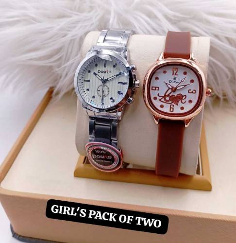 GIRLS CHIN WATCH ⌚ GIRLS STRAP WATCH ⌚ PACK OF TWO ✔️✔️NEW DIZINE 🔥GOOD 