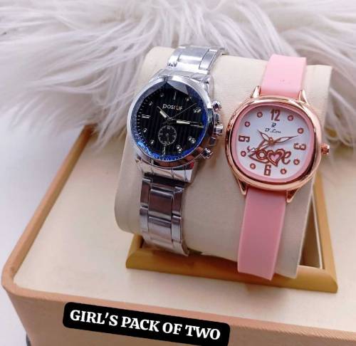 GIRLS CHIN WATCH ⌚ GIRLS STRAP WATCH ⌚ PACK OF TWO ✔️✔️NEW DIZINE 🔥GOOD 