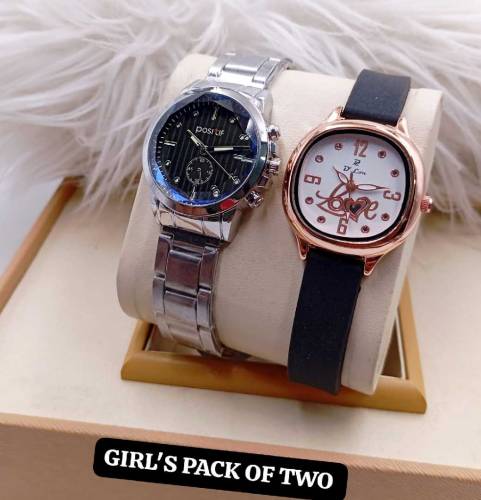 GIRLS CHIN WATCH ⌚ GIRLS STRAP WATCH ⌚ PACK OF TWO ✔️✔️NEW DIZINE 🔥GOOD 