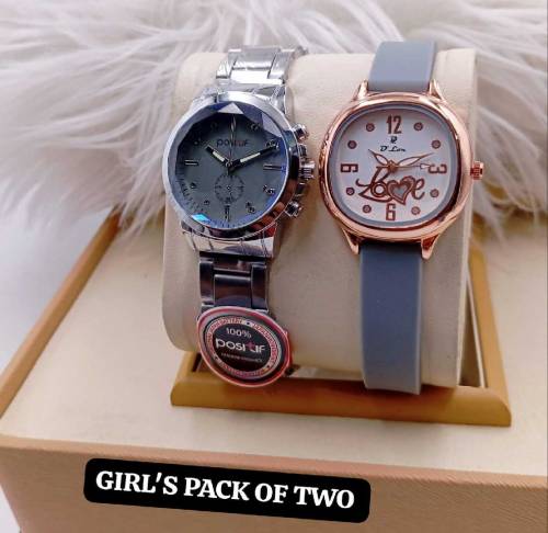 GIRLS CHIN WATCH ⌚ GIRLS STRAP WATCH ⌚ PACK OF TWO ✔️✔️NEW DIZINE 🔥GOOD 