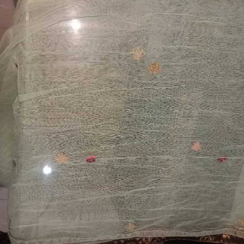 Stitched Net embroided three piece suite with net dupatta and inner 