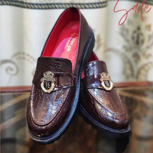 Men's Patent Dress Shoe Brown 