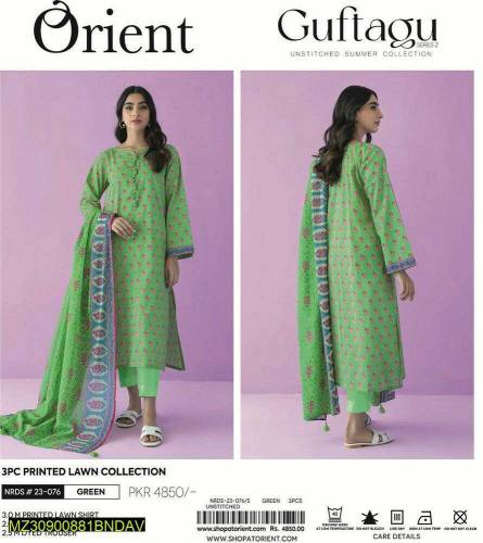 3piece unstitched loan branded printed  suit its good product 