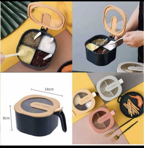 4 In 1 Partition Kitchen Seasoning Box Masala Box Set