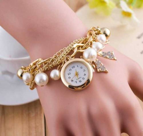 Pearl Bracelet Watch for Girls 