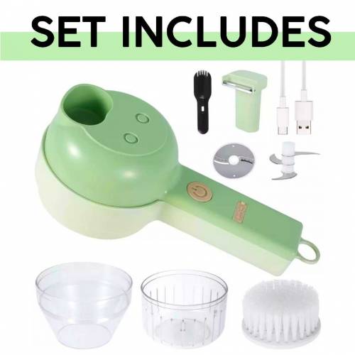 4 In 1 Portable Electric Vegetable Cutter Set Vegetable Chopper 