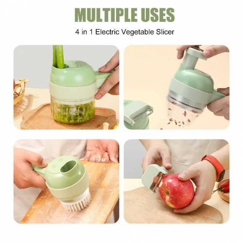 4 In 1 Portable Electric Vegetable Cutter Set Vegetable Chopper 