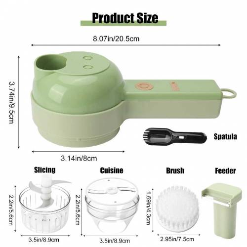 4 In 1 Portable Electric Vegetable Cutter Set Vegetable Chopper 