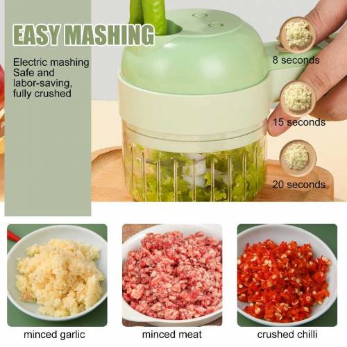 4 In 1 Portable Electric Vegetable Cutter Set Vegetable Chopper 