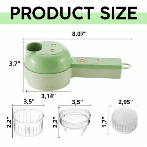 4 In 1 Portable Electric Vegetable Cutter Set Vegetable Chopper 