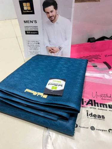 Mens cotton self print suite