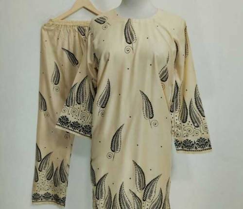2 pcs women's Stitched lawn suit