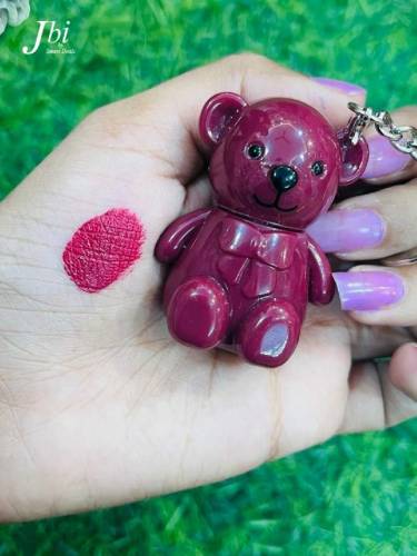 bear key chain matte lip gloss set pack of 6(korean)attractive shades