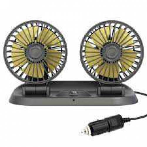 Long Neck fan for car universal 12v Doubble Headed 360 Degree Rotation