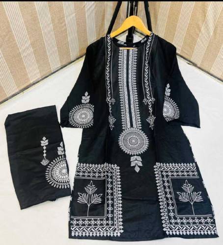 2Pac black Print Women's Stitched linen Suit 