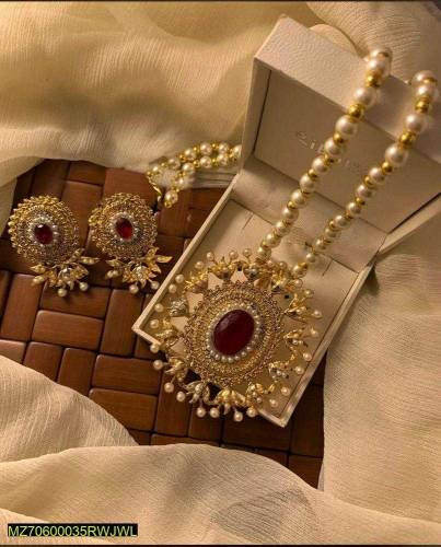 Multicolored Stone Pendant Set 