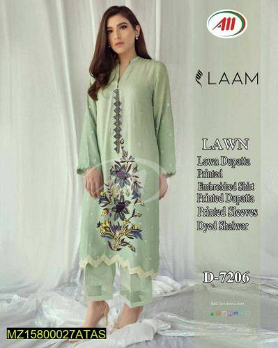 •  Fabric: Lawn•  Pattern: Printed•  Shirt Front - Pattern: Printed•  