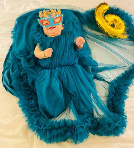 fancy princess Taill frock beautiful design One year baby