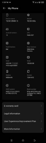 Tecno spark 10c 4/4128 