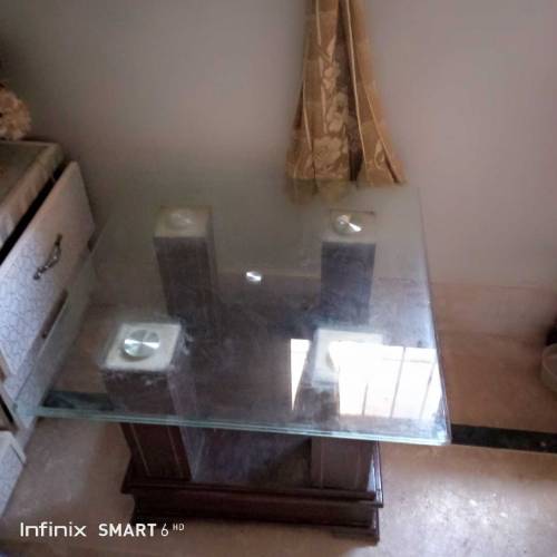 Wooden glass top center table for sale 