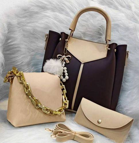 Women's PU Leather Plain Top Handle Shoulder Handbags