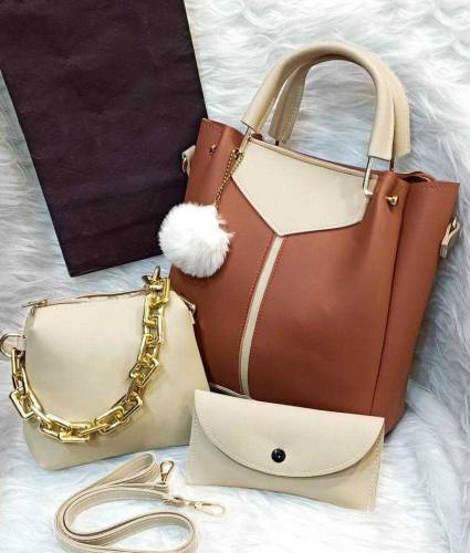 Women's PU Leather Plain Top Handle Shoulder Handbags