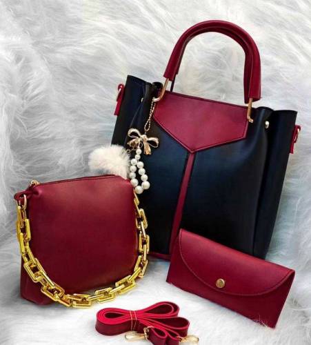 Women's PU Leather Plain Top Handle Shoulder Handbags