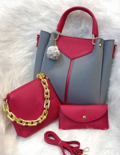 Women's PU Leather Plain Top Handle Shoulder Handbags