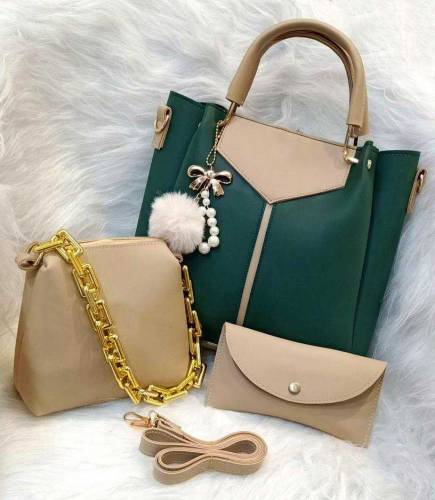 Women's PU Leather Plain Top Handle Shoulder Handbags