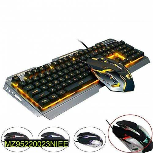 Metal Gaming RGB keyboard and mouse Silver