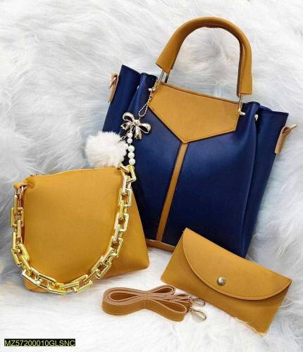 pu lather hand bag 3pcs 