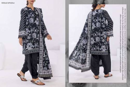 Black & White Monochrome 3pcs Airjet Digital Printed Lawn Collection
