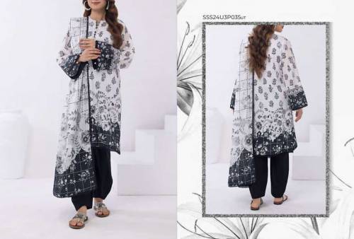 Black & White Monochrome 3pcs Airjet Digital Printed Lawn Collection