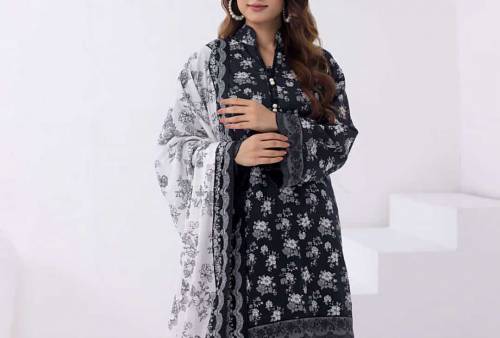 Black & White Monochrome 3pcs Airjet Digital Printed Lawn Collection