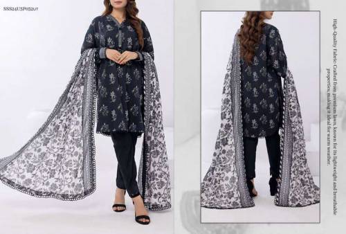 Black & White Monochrome 3pcs Airjet Digital Printed Lawn Collection