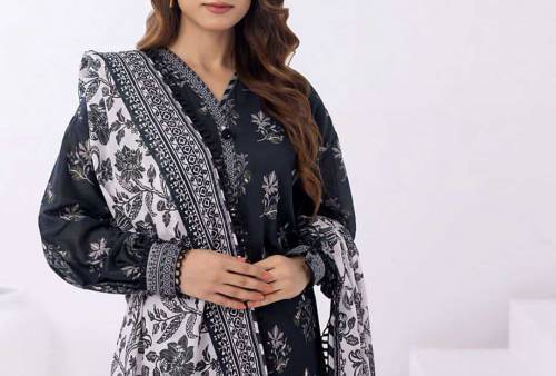 Black & White Monochrome 3pcs Airjet Digital Printed Lawn Collection