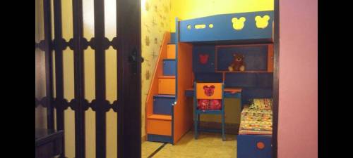 Triple bed set with wardrobe and chair 