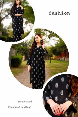 2 pcs women printed lawn suit 