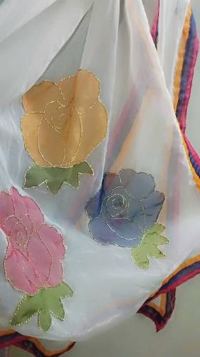 handmade organza dupatta 