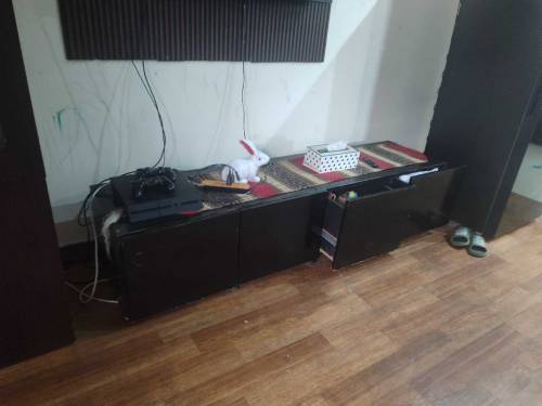BLACK TV table drawers 