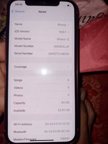 i phone 12 64gb JV 10 by 10 condition water pack Hong Kong important