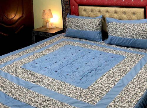 Embroidered Patchwork bed sheet*✅Fabric *Pure Cotton